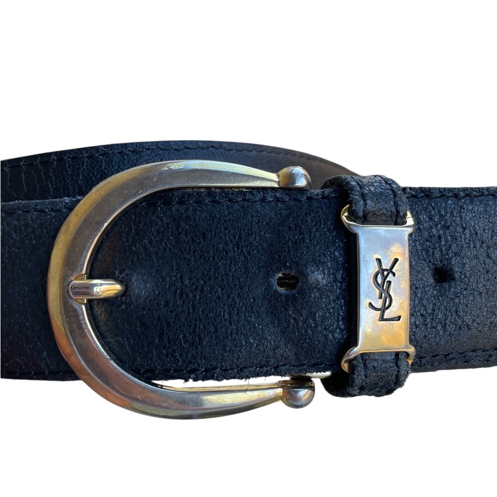 Yves Saint Laurent Black and Gold Belt